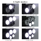 LED Rechargeable Head light flashlight with 6 Light Modes