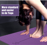 Non Slip Yoga Mat with Position Line