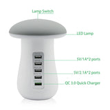 Multiple USB Charging Station with Night Light