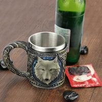 3D Wolf Coffee Cup Stainless Steel