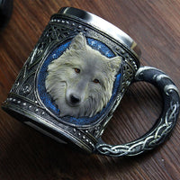 3D Wolf Coffee Cup Stainless Steel