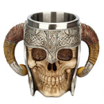 Stainless Steel Horns Helmet Skull Coffee Mug